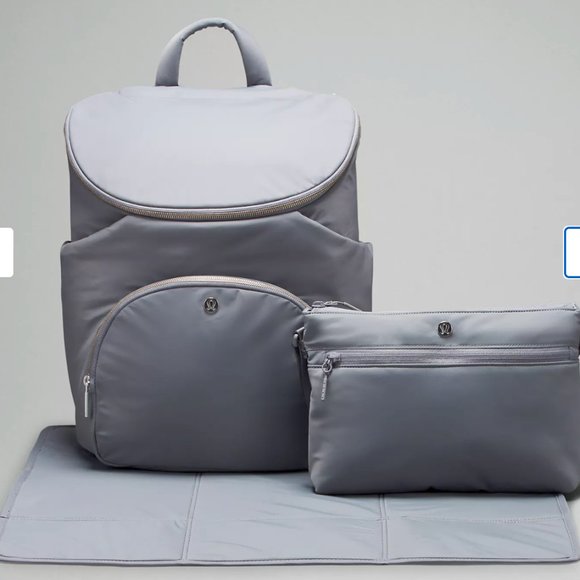 (2287) NWT LULULEMON New Parent Backpack 17L in Asphalt Grey/Silver Drop - Picture 2 of 5